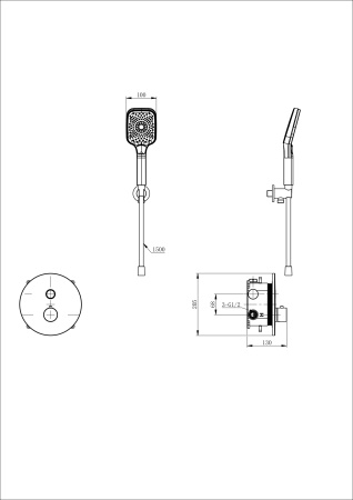 Смеситель для душа Wonzon & Woghand WW-D1017-A-CR встраиваемый в стену хром