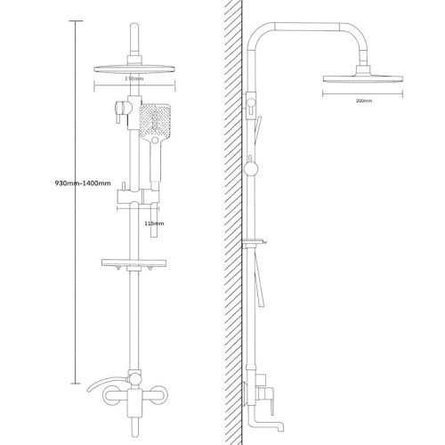 Душевая стойка Voda VST111 настенная цвет хром - фото 3