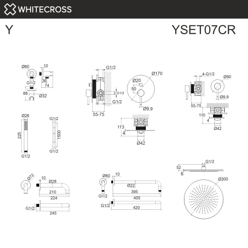Душевая система Whitecross Y chrome YSET07CR встраиваемая - фото 2