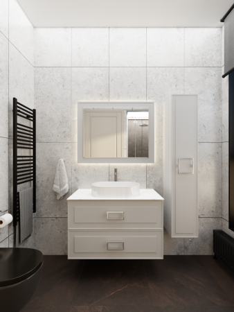 Тумба со столешницей La Fenice CUBO TWIN NFNC-01-CUB-C-90-2-2-GG 90х50 подвесная цвет бежевый