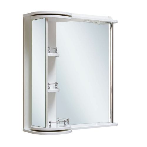 Зеркало-шкаф RUNO СЕКРЕТ 580 65х75 подвесной цвет белый - фото 2