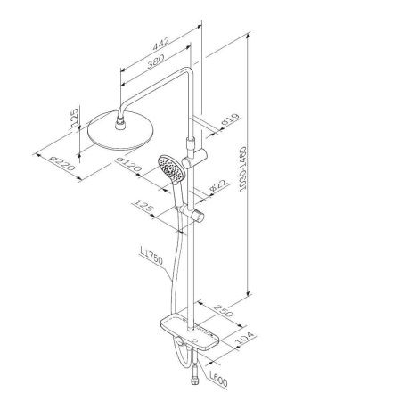Душевая стойка Am.Pm Like F0780222 настенная цвет черный