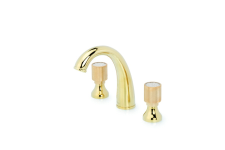 Смеситель Boheme Royal Cristal 297-Royal/CRST на столешницу золото