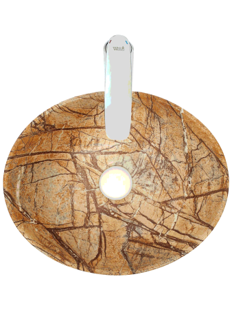 Раковина из сантехнического фаянса WeltWasser WW SK 10000004552 30 см накладная цвет бежевый/коричневый без отверстий под смеситель