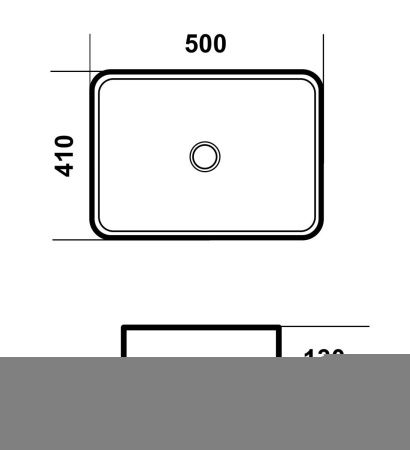 Раковина из сантехнического фаянса Grossman Falcon GR-3052 50х40 накладная цвет белый без отверстий под смеситель