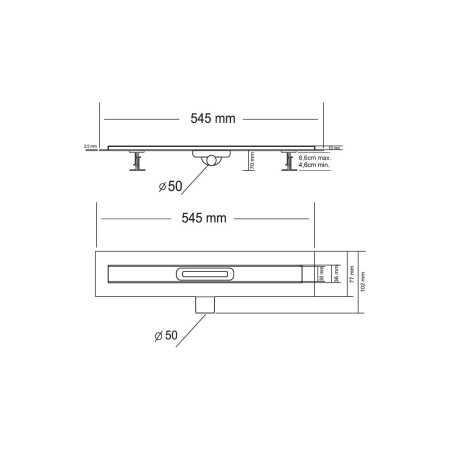 Душевой лоток Vincea CARMINE SAY.510.50.P.DUZ напольный