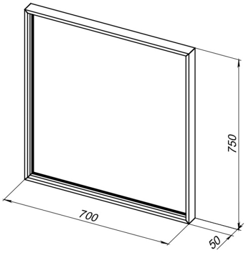 Зеркало в ванную De Aqua Алюминиум 00261701 70х75 цвет черный - фото 4