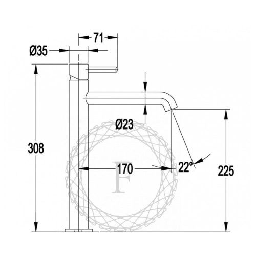 Смеситель для раковины Filarete Roun FL6020BL на столешницу черный - фото 3
