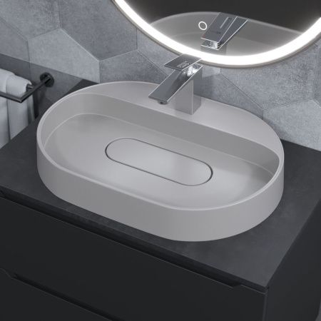 Раковина из искусственного камня Uperwood Tanos Quartz 291030521 60х40 накладная цвет белый