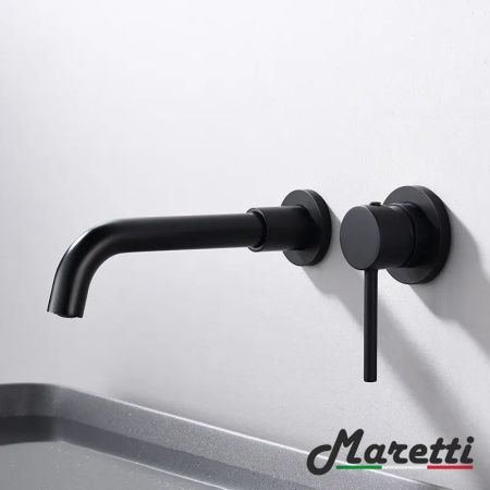 Смеситель для раковины Maretti Eleganza Black ENB32RF13 встраиваемый в стену черный