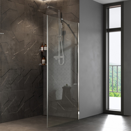 Душевая перегородка Wasserkraft Aller 10H 10H07-RP90 90х200 стекло прозрачное профиль хром глянцевый