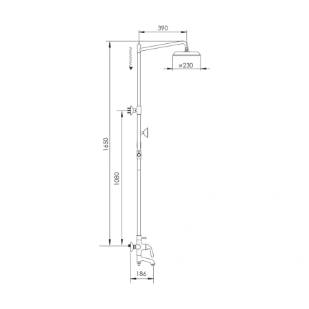 Душевая стойка Rose R0236Q настенная цвет бронза