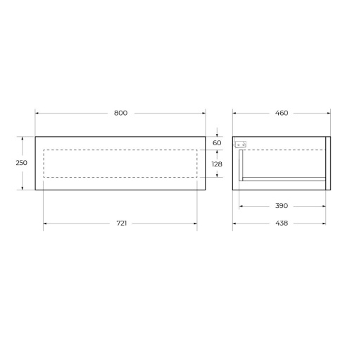 Тумба под раковину Cezares CADRO CADRO-80-1C-SO-NR-BLUM 80х46х25 - фото 2