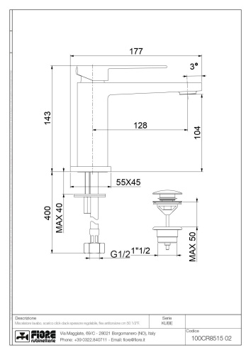Смеситель Fiore Kube 100OZ8515 на раковину золото матовое - фото 2