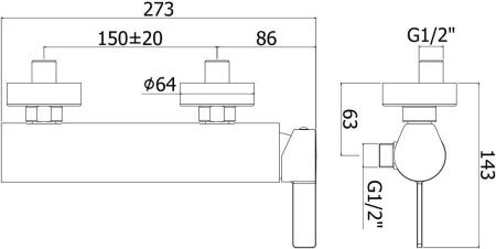Смеситель для душа Paffoni Rock RO168CR настенный хром