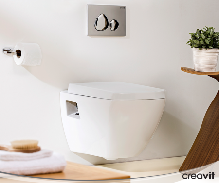 Чаша унитаза подвесная Creavit Tetra TP326-11CB00E-0000 цвет белый без сиденья душевой смыв