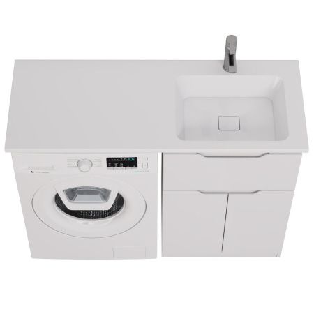 Раковина из искусственного камня Dreja Wing 100120R 120х50 подвесная цвет белый 1 отверстие под смеситель