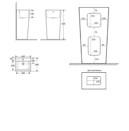Раковина из сантехнического фарфора Cerutti SPA CT7663 40х40 напольная цвет белый 1 отверстие под смеситель