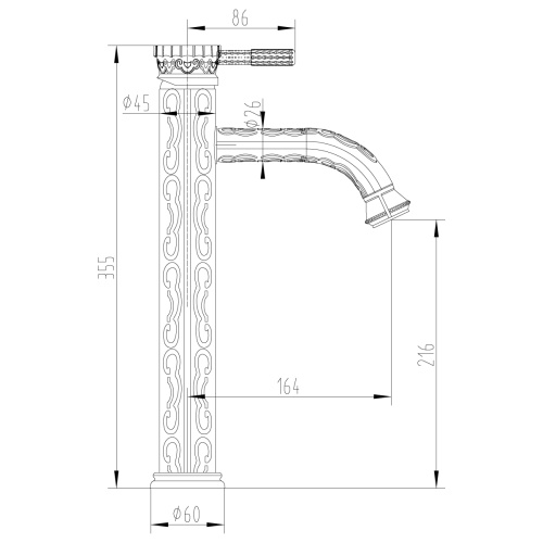 Смеситель LeMark Jasmine LM6609B на раковину бронза - фото 2
