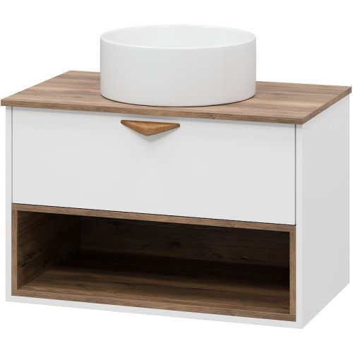 Тумба под раковину Brevita Bergen BER-07080-19-01-1Я 80х50 подвесная цвет белый - фото 4