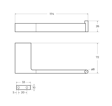 Бумагодержатель Cezares SLIDER SLIDER-PH1-NOP Бумагодержатель Cezares SLIDER SLIDER-PH1-NOP