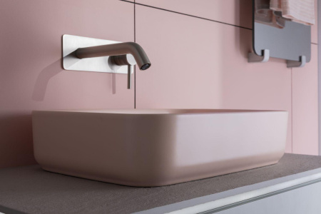 Раковина керамическая Allen Brau Fantasy 4.11021.SM 50х36 накладная цвет розовый без отверстий под смеситель