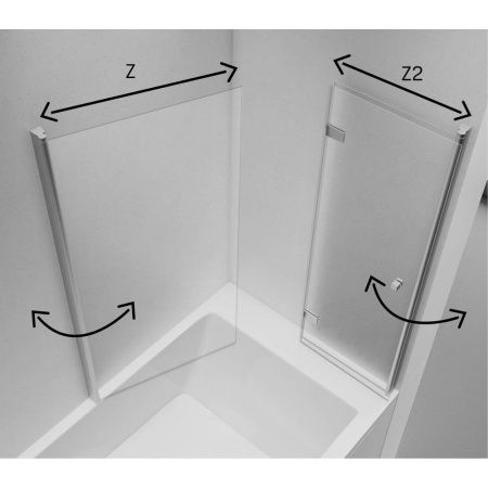 Душевая шторка на ванну New Trendy NEW SOLEO Chrome P-0029/P-0024 100х140 стекло прозрачное профиль хром ориентация правая
