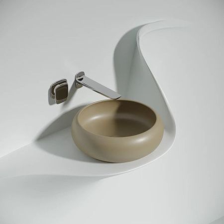 Раковина из сантехнического фарфора Ceramica Nova ELEMENT CN6050MC 40х40 накладная цвет коричневый без отверстий под смеситель