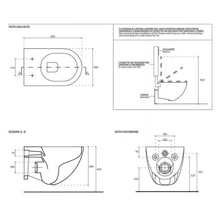 Чаша унитаза подвесная Galassia Dream 7317NEMT цвет черный без сиденья безободковая каскадный смыв
