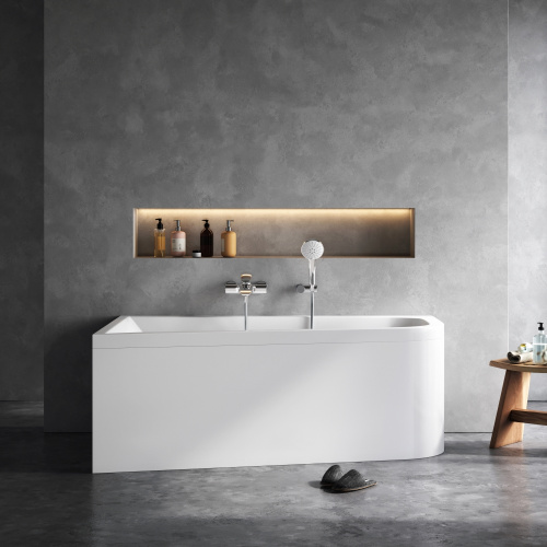 Ванна акриловая Am.Pm Spirit W72A-160L100W-A2 160х100 пристенная асимметричная - фото 4