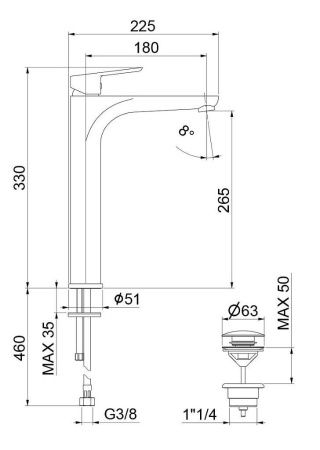 Смеситель Webert Sax Evolution SE830402740 на раковину белый