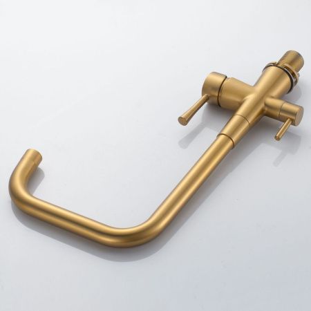 Смеситель для кухни Shevanik S528G на мойку золото