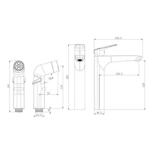 Смеситель для раковины Esko KG25H на столешницу хром - фото 3