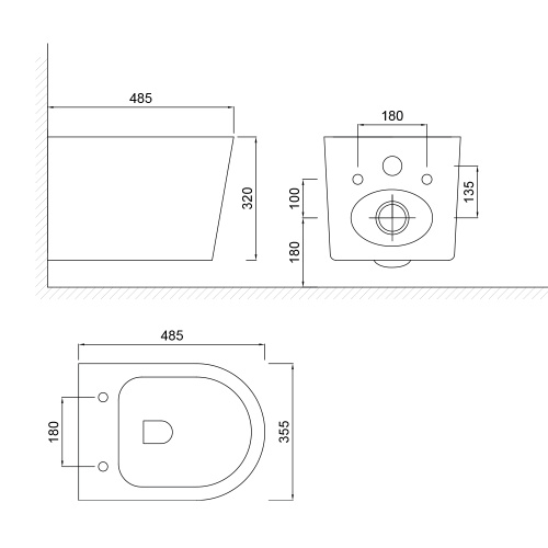 Унитаз подвесной WesnaArt Ray 206-RAY11 белый с сиденьем микролифт безободковый каскадный смыв - фото 2