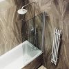 Душевая шторка на ванну Maybah Glass MGV-600-5 80х140 стекло прозрачное профиль хром ориентация универсальная