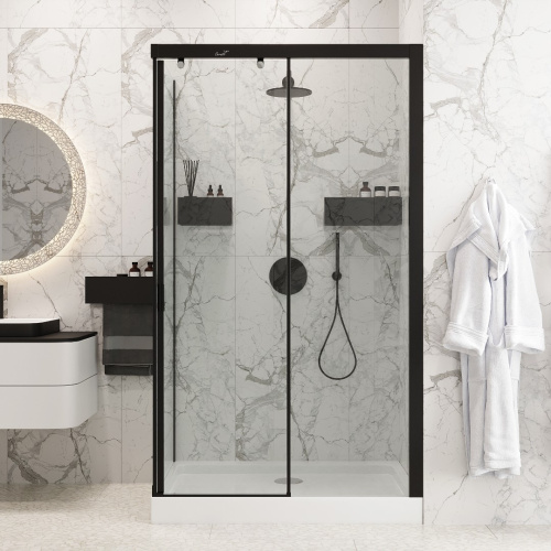 Душевой уголок Cerutti SPA MARBELLA 120B R 120х80 стекло прозрачное профиль черный - фото 2