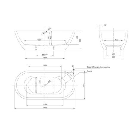 Ванна акриловая Knief Form/Form Spa 0100-287-06S 190х90 отдельностоящая овальная