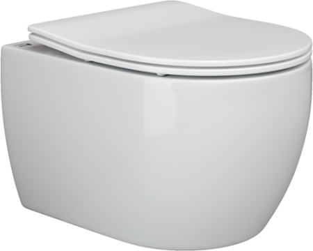 Унитаз подвесной Ceramica Nova PLAY CN3001 белый с сиденьем микролифт безободковый душевой смыв