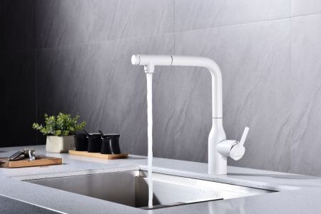 Смеситель для кухни Paulmark VIPER Vi213105-WH на мойку белый