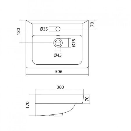 Раковина из сантехнического фарфора Santek Тигода 1WH302128 50х40 встраиваемая цвет белый