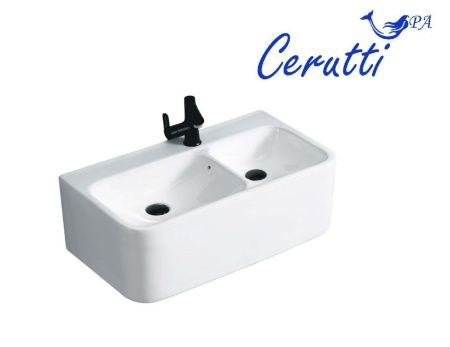 Раковина из сантехнического фарфора Cerutti SPA СТ9700 80х40 подвесная цвет белый 1 отверстие под смеситель