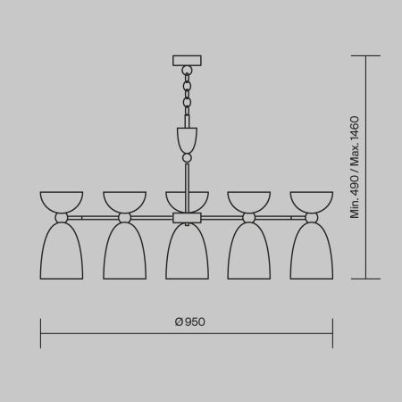 Люстра подвесная Maytoni Cloches Modern MOD113PL-07W