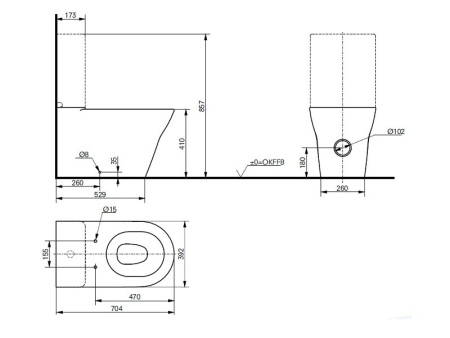 Унитаз напольный с бачком Toto CW161Y белый без сиденья безободковый смыв торнадо