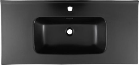 Раковина керамическая Aquanet Flat 00329257 100х50 полувстраиваемая цвет черный 1 отверстие под смеситель