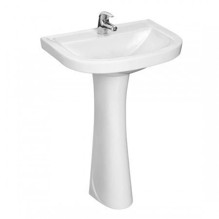 Раковина из сантехнического фарфора Santeri Pro 131155S0010B0 60х40 подвесная цвет белый 1 отверстие под смеситель