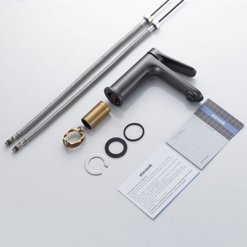 Смеситель Shevanik S43T S4301T на раковину оружейная сталь - фото 4