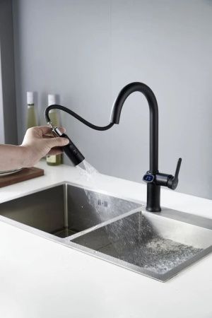 Смеситель для кухни Knotlor KN-100/BL на мойку черный