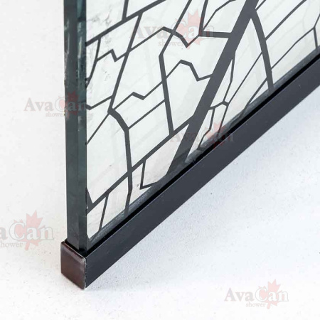 Душевая перегородка AvaCan MB120 120х200 стекло с рисунком профиль черный