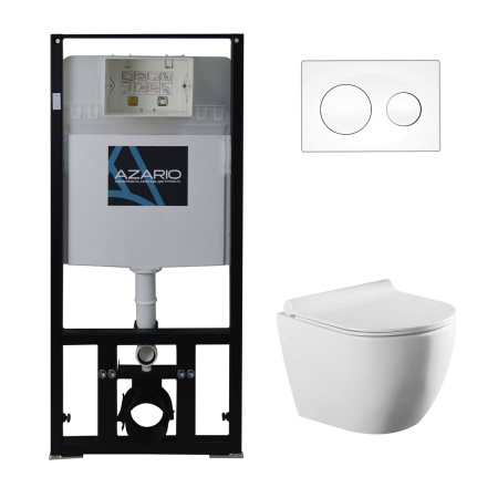 Комплект унитаз с инсталляцией с клавишей смыва Azario  AZ-8010-1000+AZ-8200-0012+AZ-2196D Комплект унитаз с инсталляцией с клавишей смыва Azario  AZ-8010-1000+AZ-8200-0012+AZ-2196D