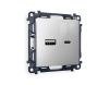 Комплект механизма розетки 2USB A+C 20W (быстрая зарядка) Ambrella Volt Alfa (Алфа) MA411010
